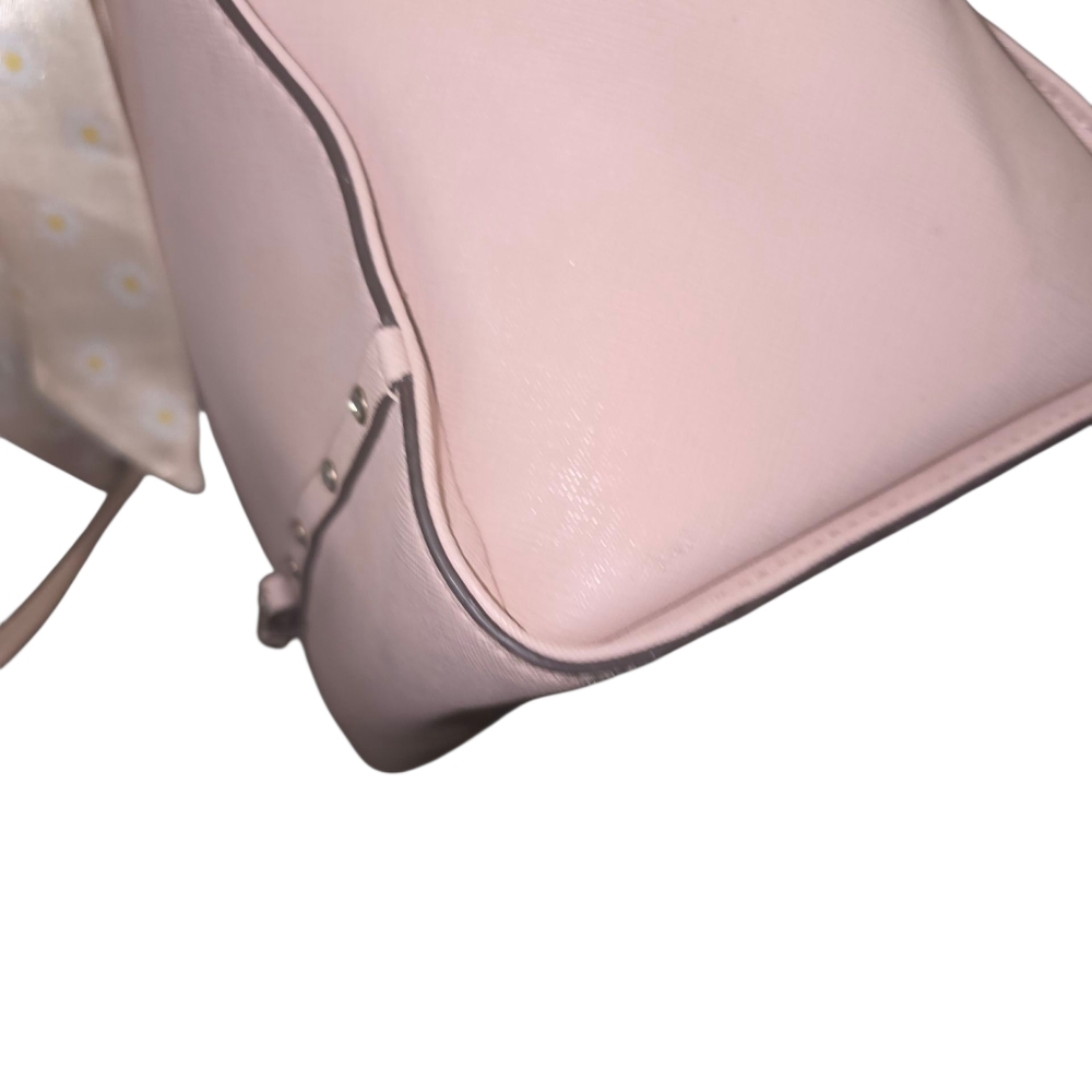 Kate Spade Light Pink Tote with Floral Bow EUC UNBRANDED DUSTY - Picture 6 of 16